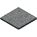 This pixel art depicts a textured, isometric tile, rendered in grayscale, suggestive of gravel or asphalt. Its modular design evokes a sense of simple utility and hints at a larger, tiled environment.