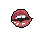 This pixel art focuses on stylized, reddish-brown lips slightly parted against a black background, hinting at a subtle expression or unspoken action. The minimalist design and stark contrast create a mysterious and intimate vibe.