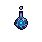 A luminous, multi-faceted orb shimmers with cool blues, teals, and vibrant fuchsia accents, suspended by a delicate lavender chain. The intricate pixel art gives this enchanting charm a magical or technological feel. Against the void, it evokes a sense of mystery and wonder.