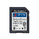 This pixel art showcases a PlayStation 1 memory card, complete with its classic gray design and iconic blue PlayStation logo. The image evokes nostalgia for retro gaming with its detailed representation of this essential piece of hardware.
