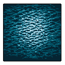 This pixel art captures the serene beauty of light on water, using a monochromatic blue palette to create a shimmering and textured surface. The centered highlight draws the eye into a peaceful, almost meditative, abstract scene.