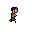 A pixelated character sprints across a black void, reminiscent of classic 2D platformers. The earthy-toned sprite, caught in mid-stride, embodies simple digital movement with a single bright white eye.