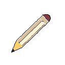 A diagonally-placed pixel art pencil, rendered in earthy tones with pops of yellow and red, floats against a stark black background. This minimalist depiction focuses on the simple form of a common writing tool.