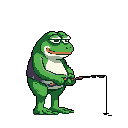 A mischievous, pixelated frog in a purple vest stands ready with a paintbrush, emitting magical colorful dots. With a smug expression, this quirky character brings a playful and humorous vibe to the image.