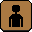 This pixel art icon features a simple black silhouette of a person, standing upright in a neutral pose. The figure is framed by a rounded rectangle, evoking a sense of anonymity and universal representation, like a placeholder profile image.