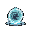 This pixel art depicts a mesmerizing magical portal swirling with icy-blue energy and a deep, dark vortex, hinting at a gateway to a mysterious dimension. The cool color palette and dynamic patterns evoke a sense of power and otherworldly travel.