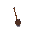 This pixel art image features a simple, vertically-oriented shovel. Earthy browns and grays highlight the tool's utilitarian design, evoking a rustic charm.