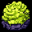 A glowing, acidic-green slime overflows from a dark pot in this striking pixel art image. The oozing mass evokes a sense of potent, otherworldly magic.