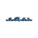 This pixel art image showcases stylized, snow-capped mountain peaks rendered in cool blues and white, starkly contrasted against a vast black void. The scene evokes a sense of serene isolation and the quiet grandeur of a frozen landscape.