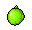 This pixel art image showcases a vibrant lime, rendered in varying shades of green with a retro aesthetic. The simple, yet effective design highlights the fruit's form and color.