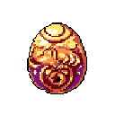 A mysterious, jewel-toned egg adorned with swirling patterns and a stylized face floats against a stark black background. The ornate design and rich colors evoke a sense of fantasy and hidden treasure.