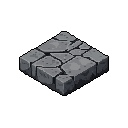 This pixel art tile features a cracked, grey stone pavement, perfect for building modular game environments. Rendered in isometric perspective with a cool, muted palette, it evokes a sense of age and ruggedness, ideal for creating ancient or dungeon-like scenes. It's a standalone asset ready to be incorporated into a larger world.