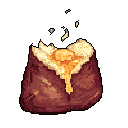 Enjoy a pixel-perfect baked potato, split open to reveal its fluffy interior and a generous topping of melted cheese or butter. This simple, warm-toned image captures the comforting essence of this rustic dish.