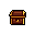 A pixel art treasure chest, rendered in warm browns and golds, sits expectantly against a black backdrop. The detailed pixel shading evokes a classic fantasy vibe, hinting at riches and adventure within.