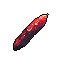 This pixel art showcases a faceted, red crystal shard. Its sharp, jewel-like form and rich color palette create a mysterious and slightly ominous vibe.