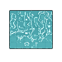 This pixel art captures the tranquil essence of water, showcasing light reflections in a minimalist teal and white palette. The abstract patterns create a meditative vibe, evoking the feeling of gazing into a calm pool. The simple composition focuses purely on the beauty of light interacting with water.