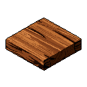 This pixel art depicts a single, isometric wooden plank, meticulously detailed with varied brown hues to showcase its wood grain and rustic texture. The simple yet solid design evokes a nostalgic feel, reminiscent of classic pixel art game assets.