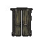 These aged, slightly ajar wooden doors, rendered in detailed pixel art, hint at a hidden entrance and forgotten mysteries. The muted color palette and visible wear evoke a sense of intrigue and foreboding.