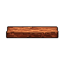 This pixel art showcases a single wooden plank, rendered in warm browns and oranges with detailed wood grain. The minimalist design and earthy tones evoke a sense of simple functionality.